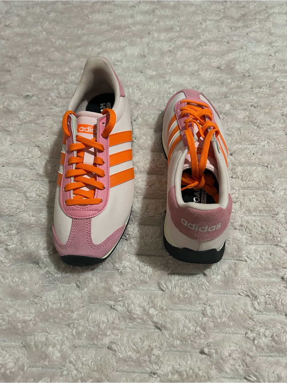 adidas Women’s Pink and Orange Classic Retro Sneakers